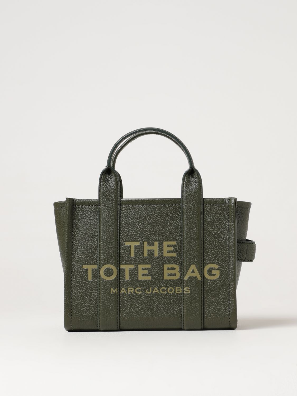 Shop Marc Jacobs The Small Tote Bag In Grained Leather In Green