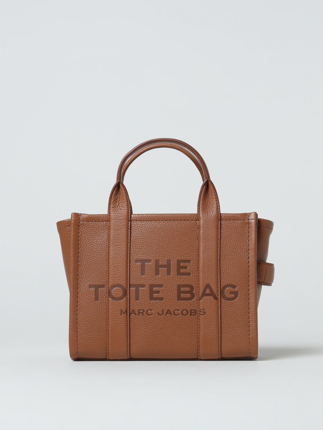 Shop Marc Jacobs The Small Tote Bag In Grained Leather In Brown