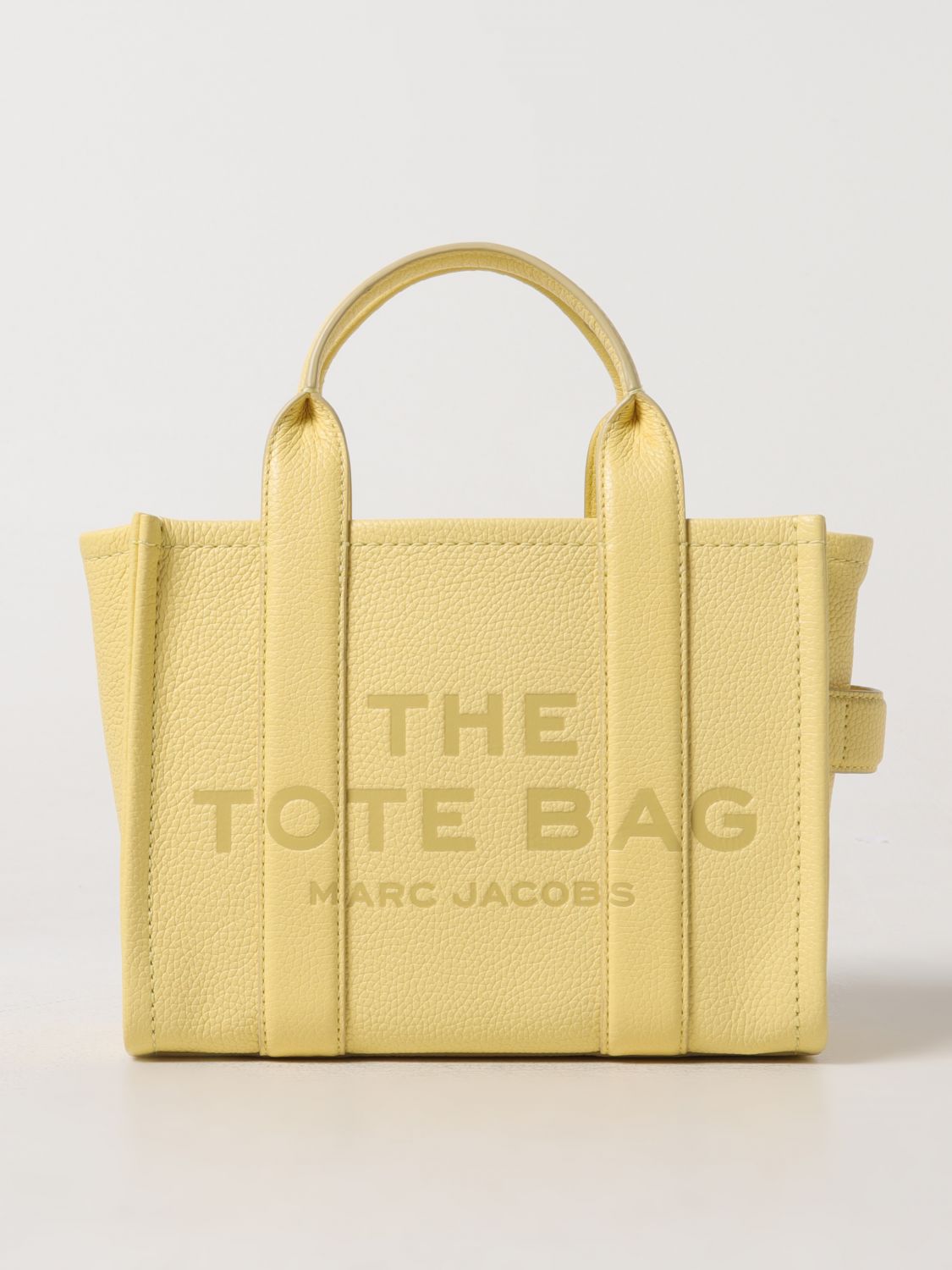 Shop Marc Jacobs The Small Tote Bag In Grained Leather In Cream