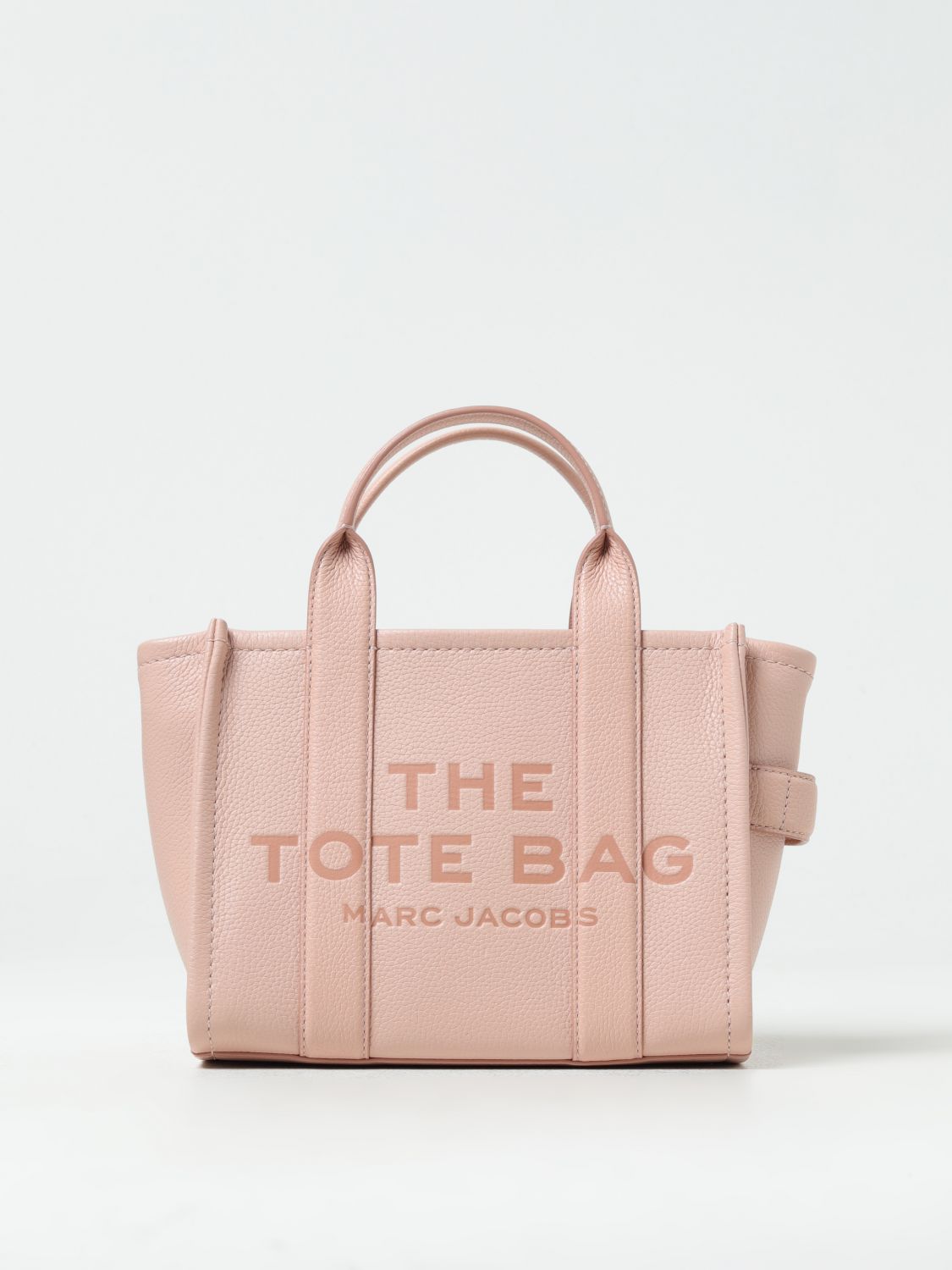 Shop Marc Jacobs The Small Tote Bag In Grained Leather In Baby Pink