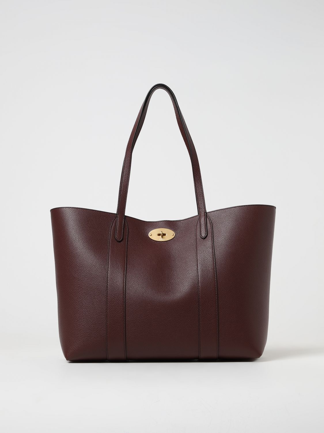Shop Mulberry Bayswater Bag In Micro Grained Leather In Violet