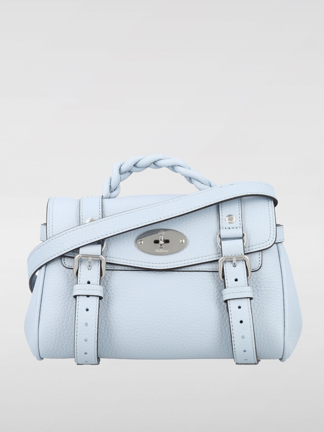 Mulberry Alexa Bag In Grained Leather In Blue