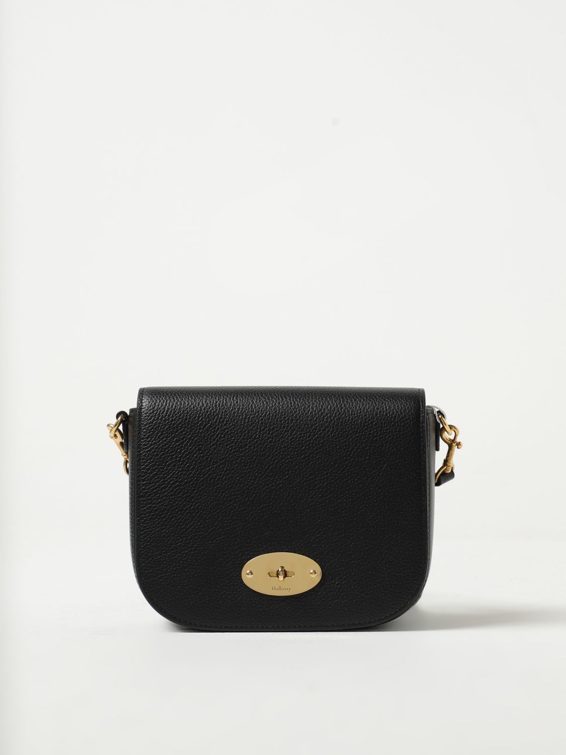 Shop Mulberry Darley Bag In Micro Grained Leather In Black