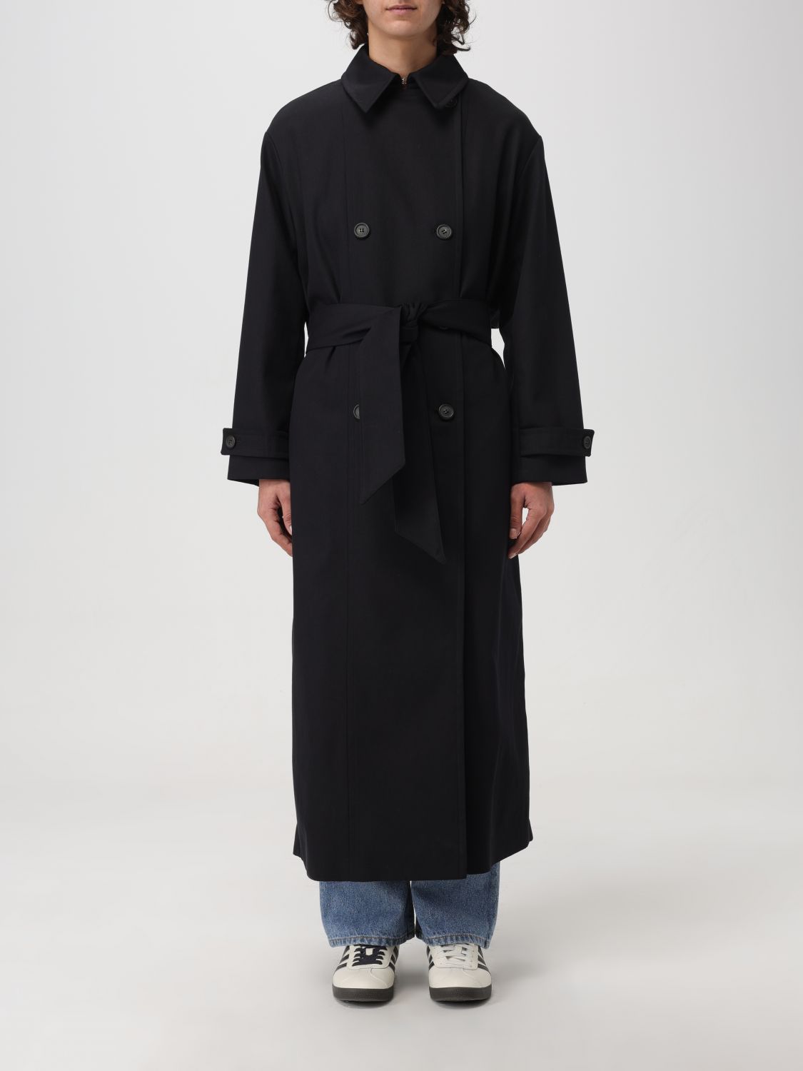 Shop Apc Trench Coat A.p.c. Woman Color Black