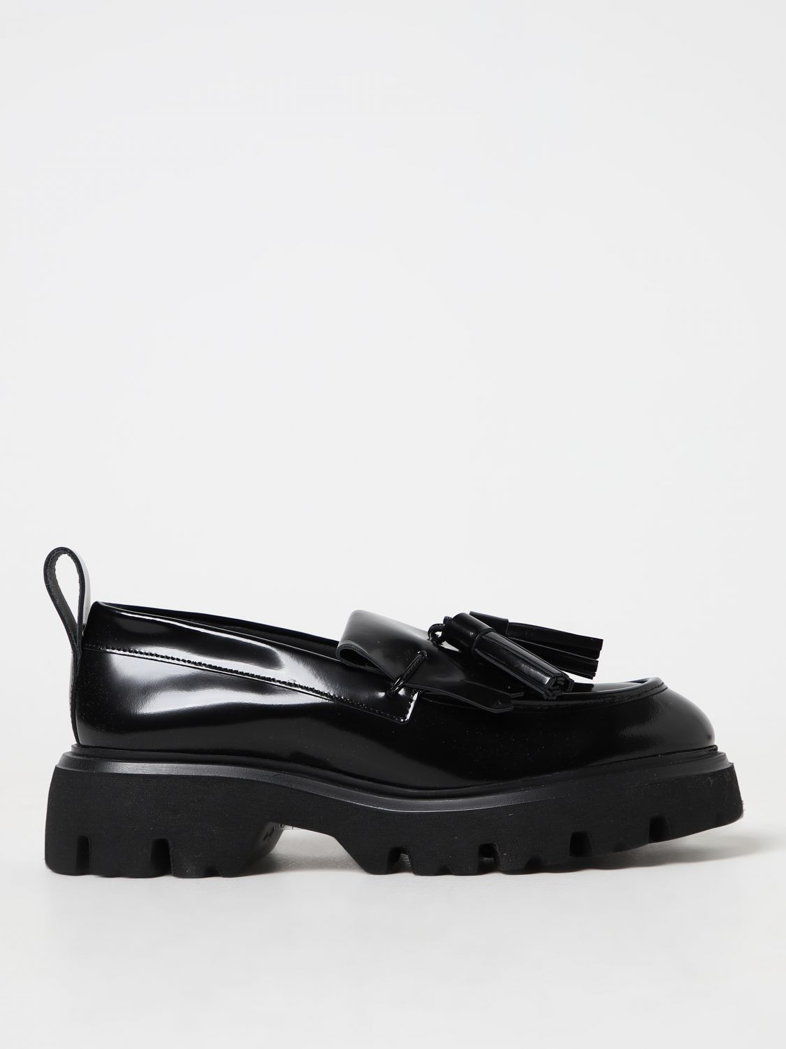 Shop Msgm Moccasins In Patent Leather In Black