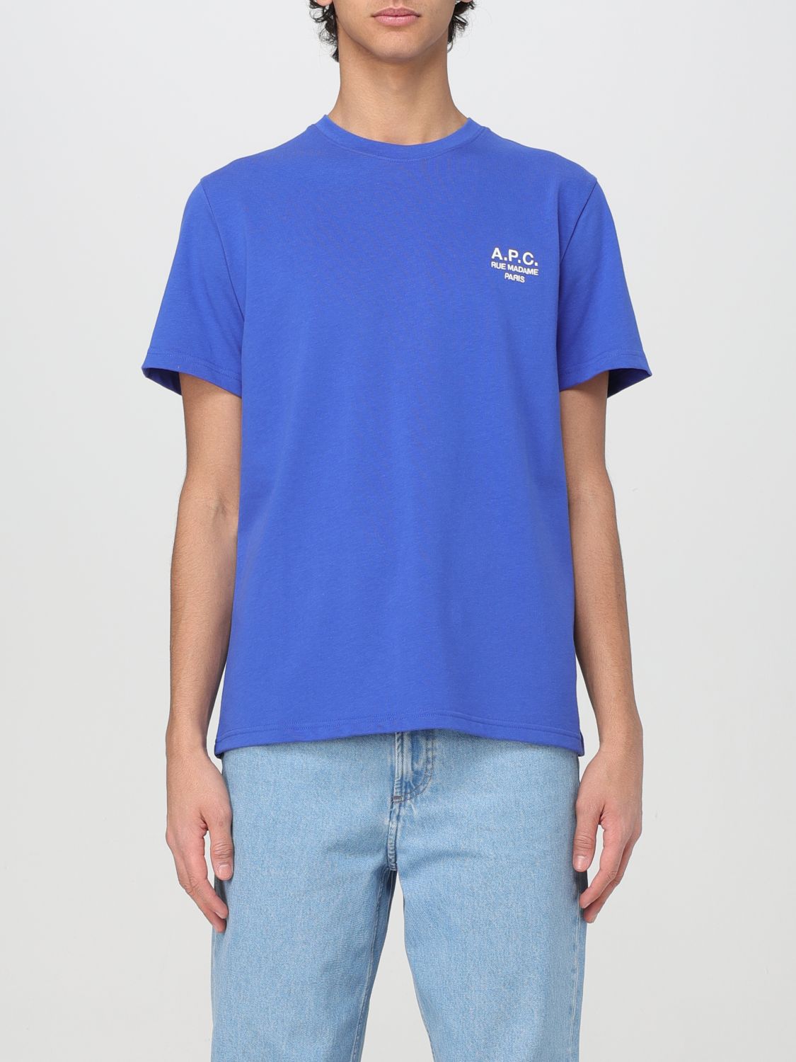 Shop Apc T-shirt A.p.c. Men Color Blue 1