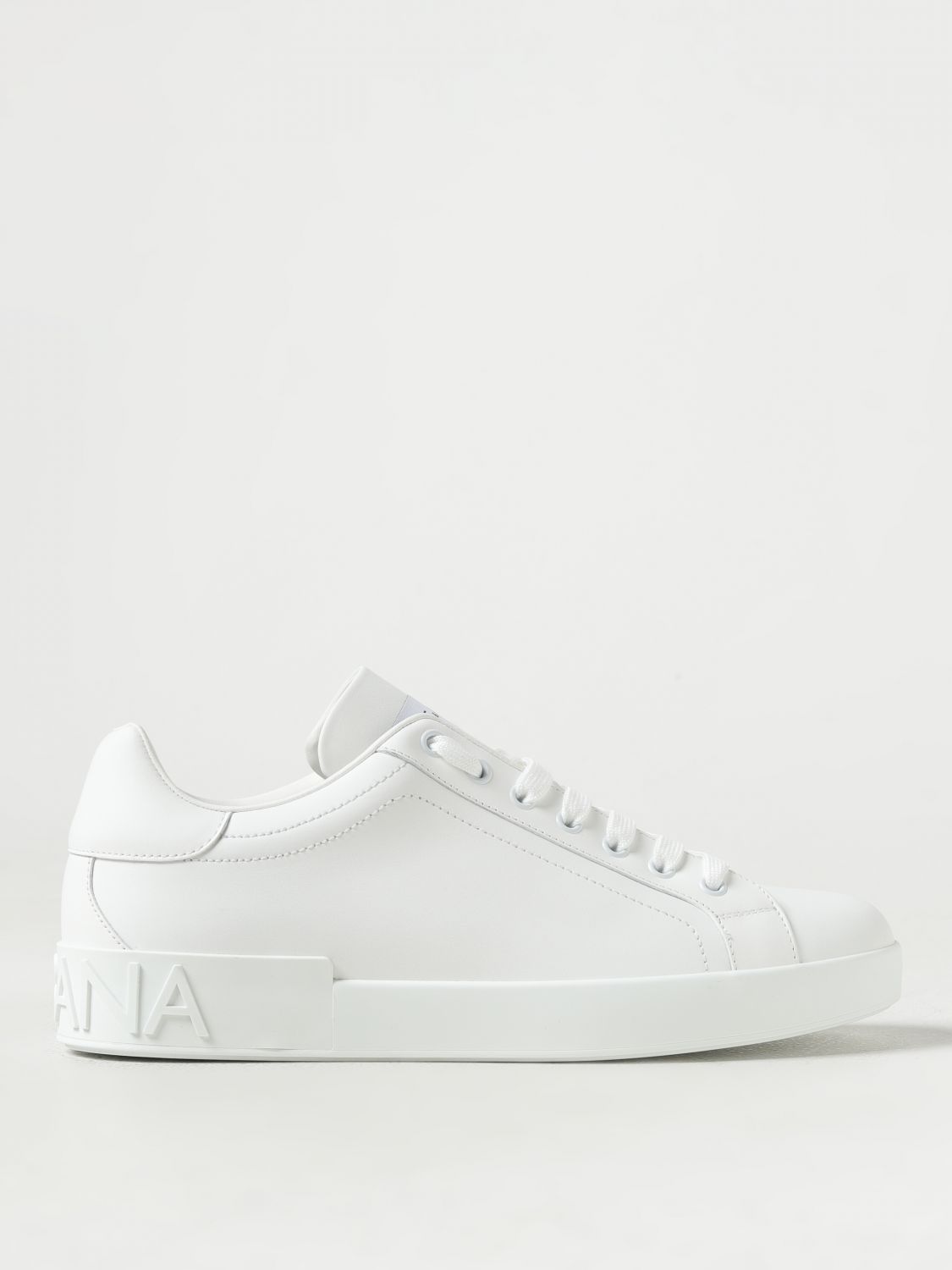 Dolce & Gabbana Leather Sneakers With Logo In White