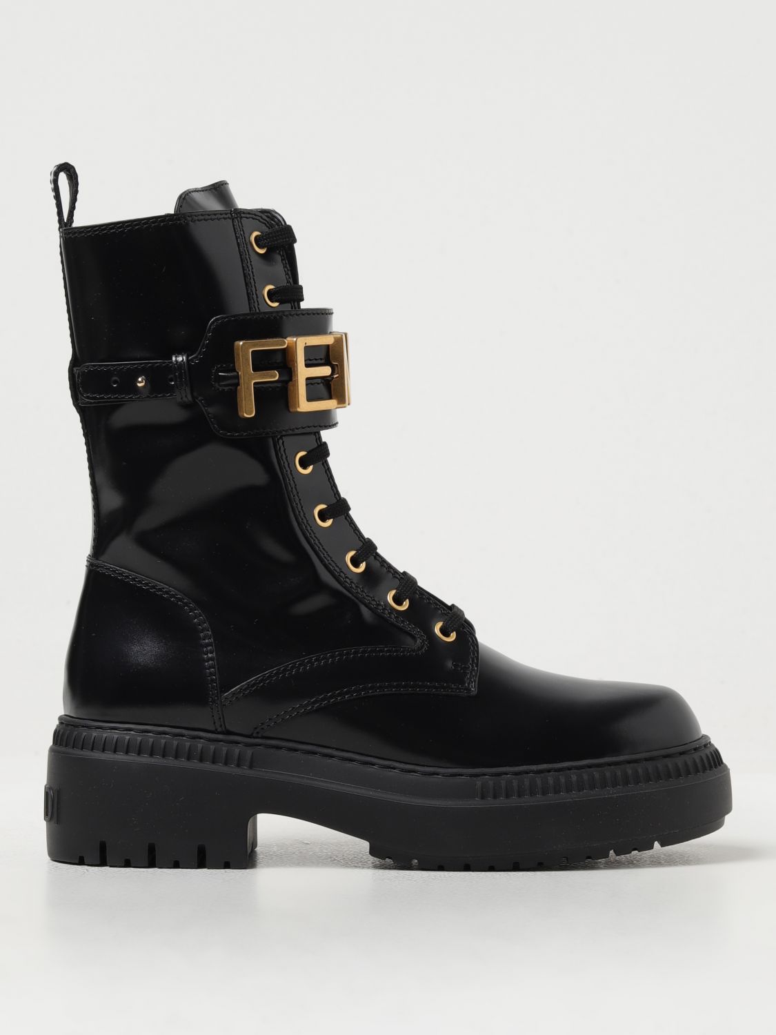 Fendi Flat Ankle Boots  Woman In Black
