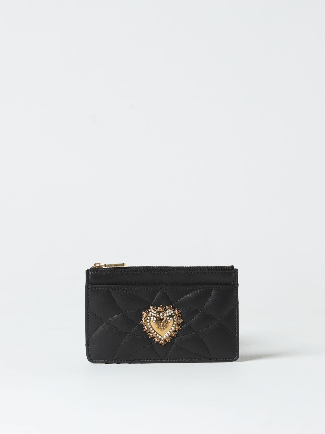 Dolce & Gabbana Devotion Credit Card Holder In Nappa In Black