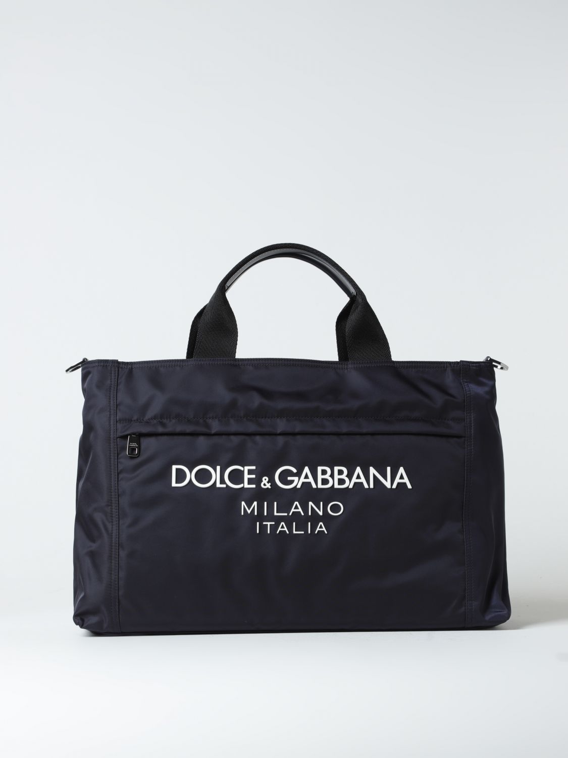 Dolce & Gabbana Nylon Bag With Logo In Blau