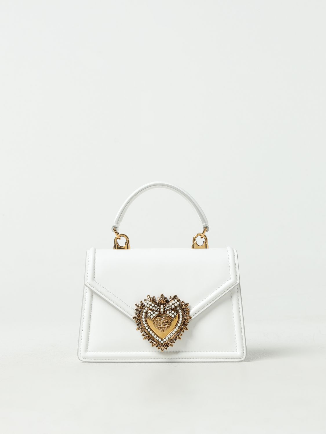 Dolce & Gabbana Devotion Bag In Leather In 白色 1