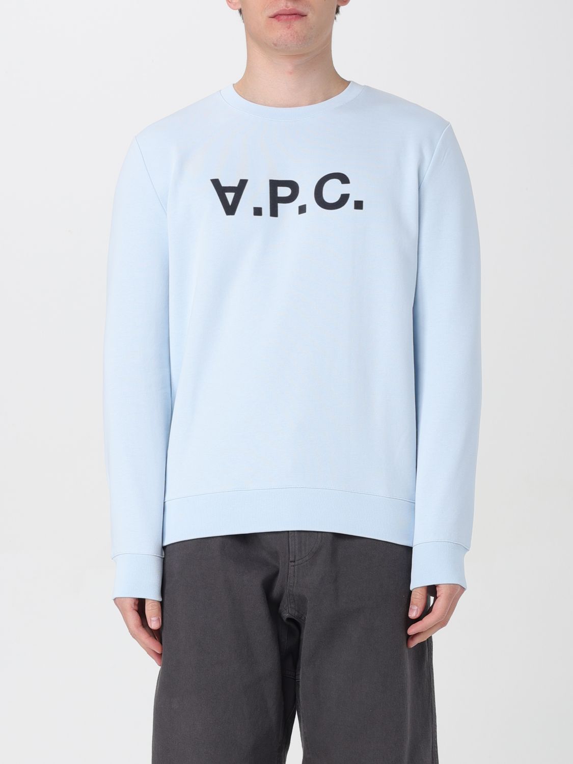 Shop Apc Sweatshirt A.p.c. Men Color Gnawed Blue
