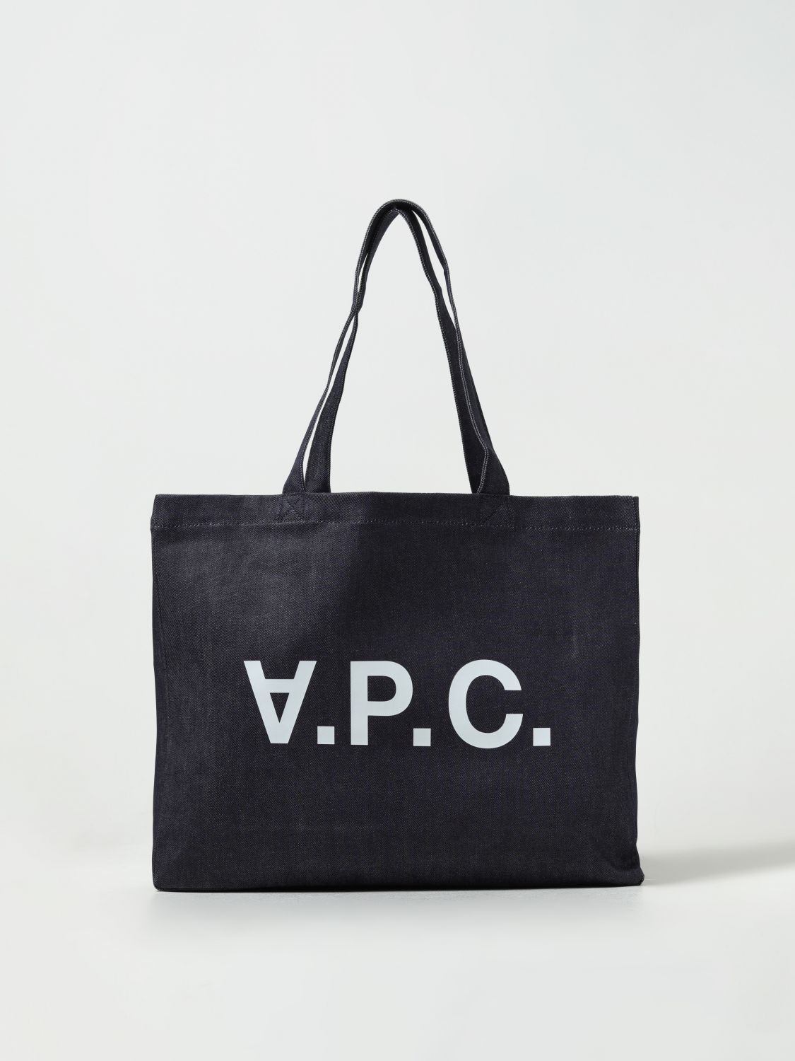 Shop Apc A.p.c. Laure Bag In Denim With Logo In Blue