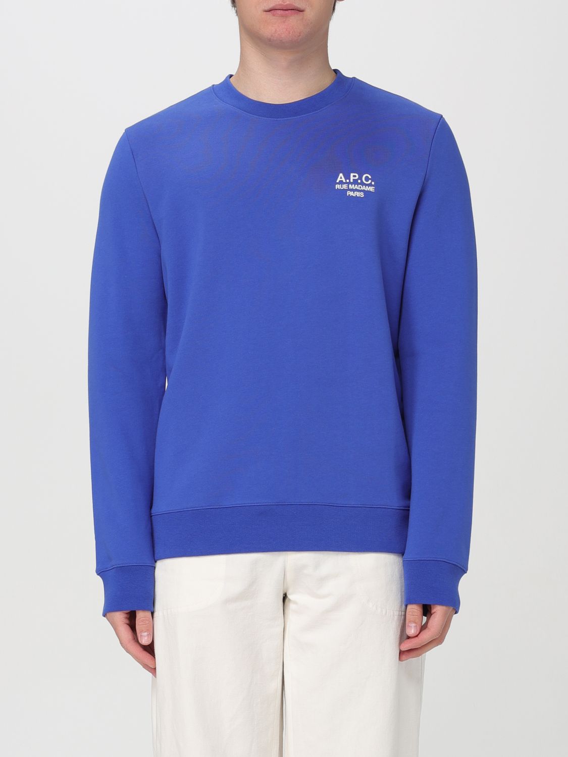 Shop Apc Sweatshirt A.p.c. Men Color Blue 1