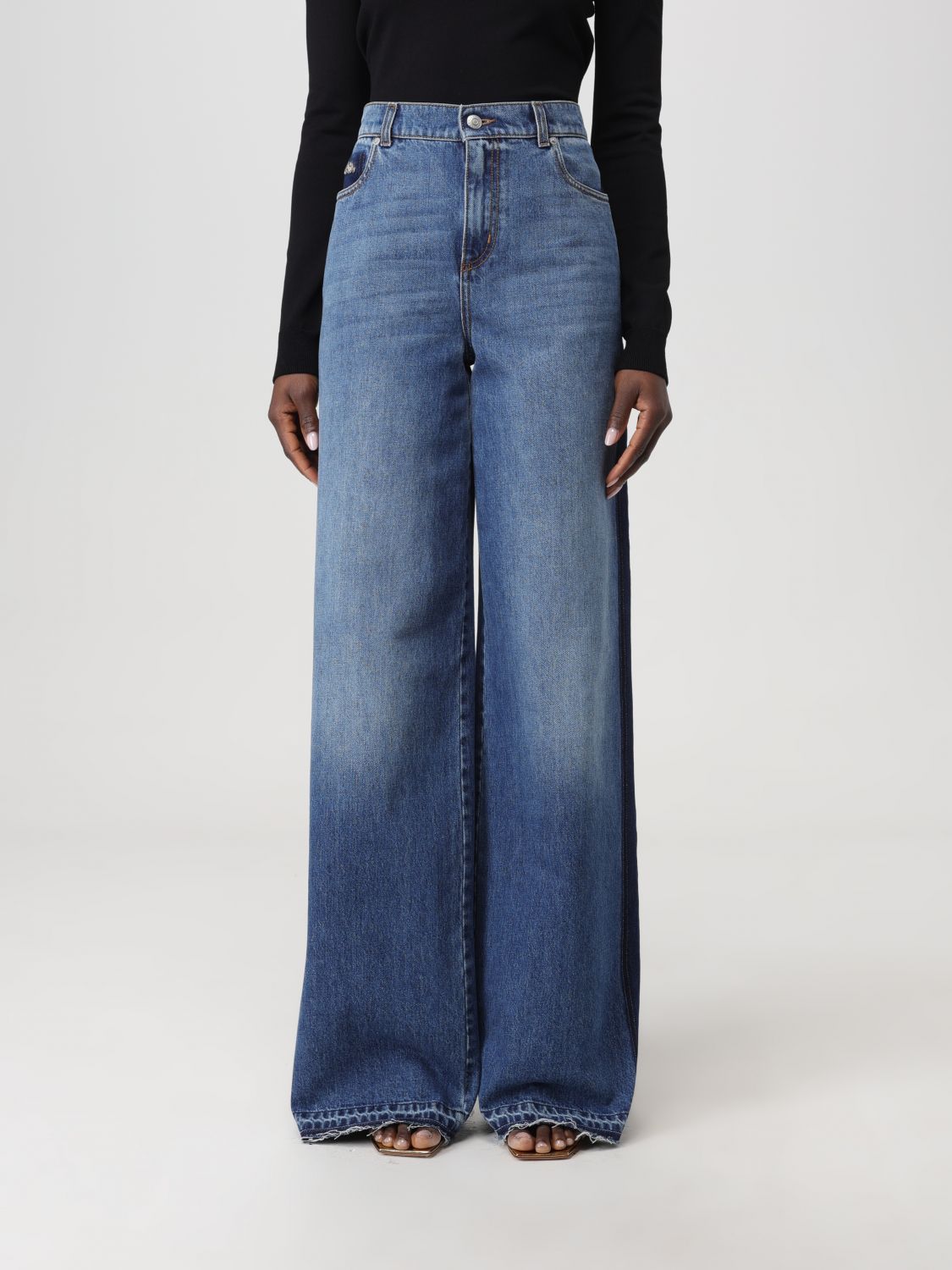 Shop Alexander Mcqueen Jeans  Woman Color Denim