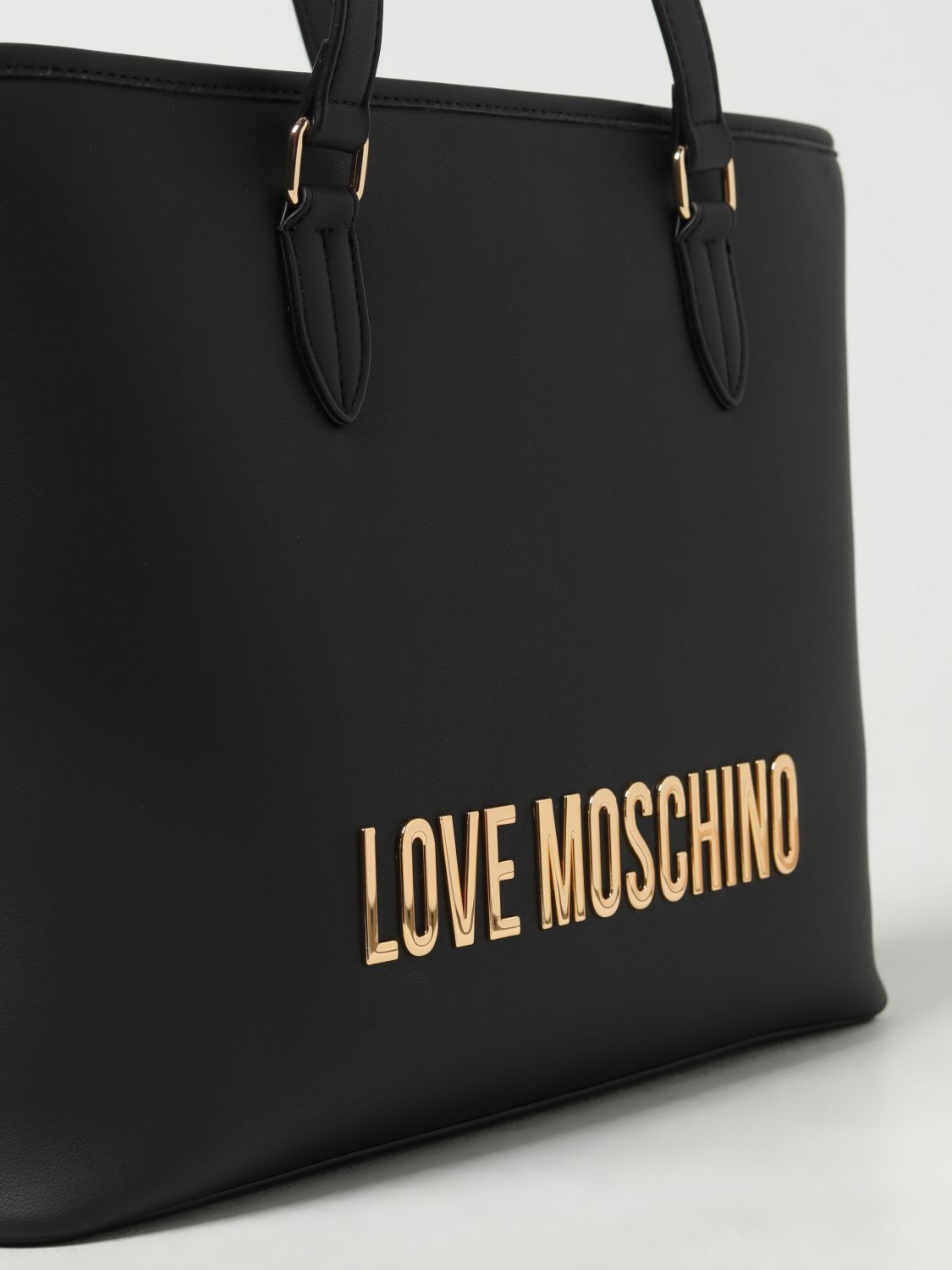 LOVE MOSCHINO: bag in synthetic leather with logo - Camel  LOVE MOSCHINO  tote bags JC4190PP1IKD0 online at