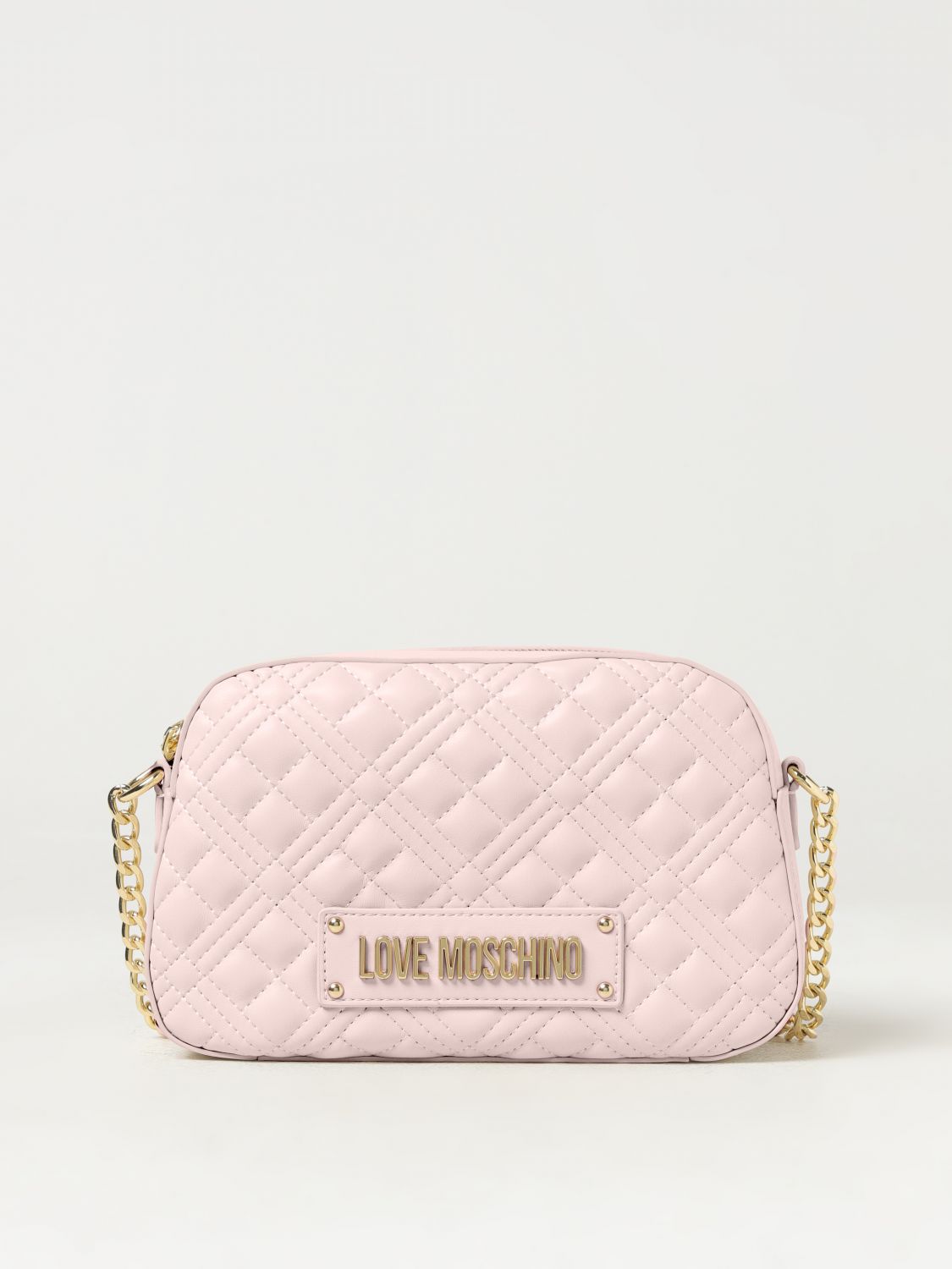 Shop Love Moschino Bag In Quilted Synthetic Leather In Pink