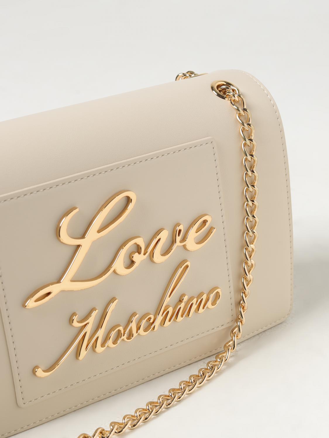 LOVE MOSCHINO bag in synthetic leather with logo Ivory Love