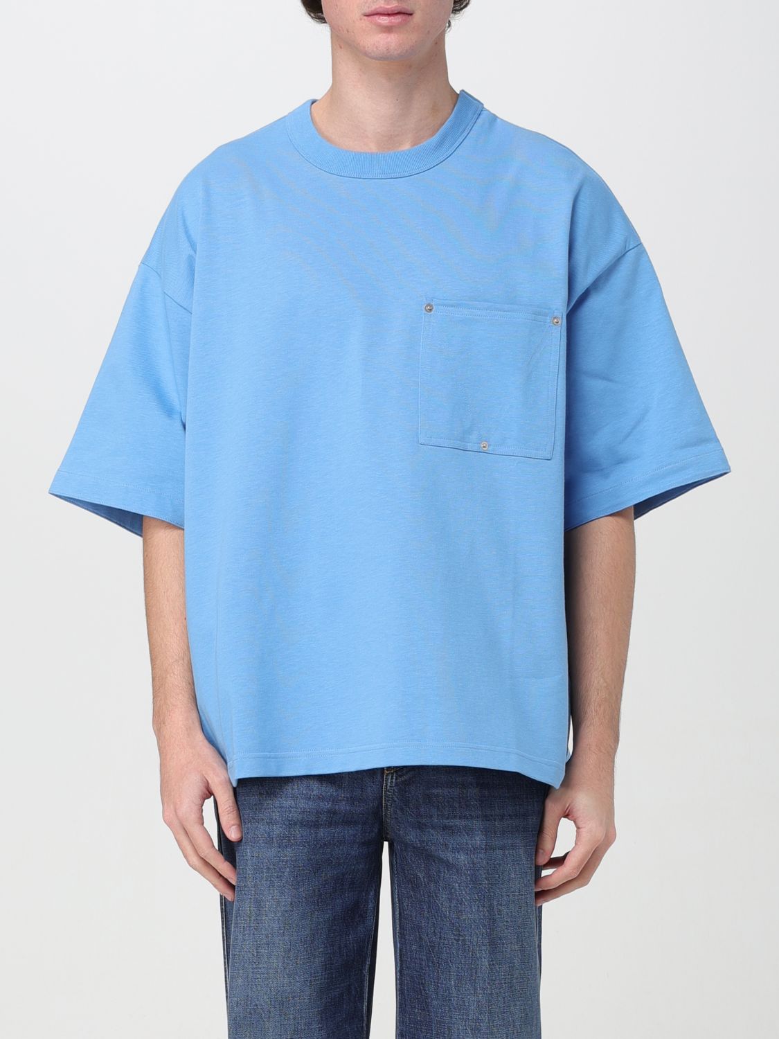 Shop Bottega Veneta T-shirt  Men Color Gnawed Blue