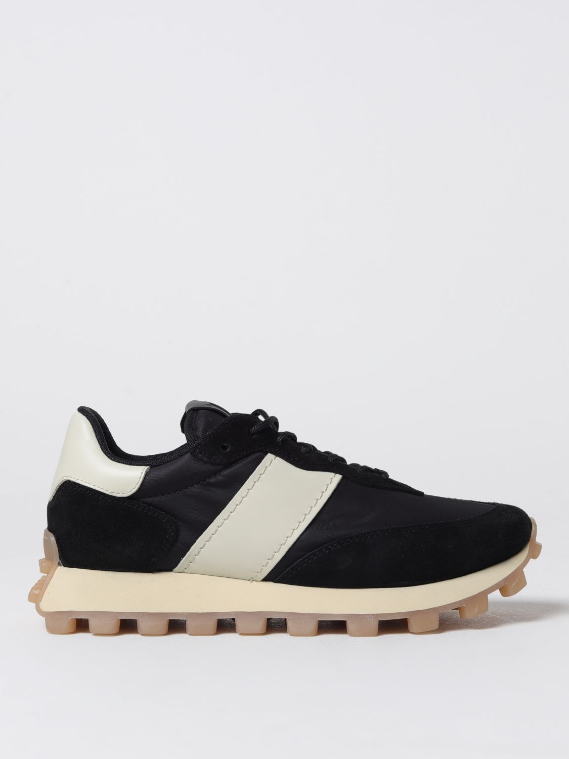 Shop Tod's Sneakers In Suede And Nylon In Black