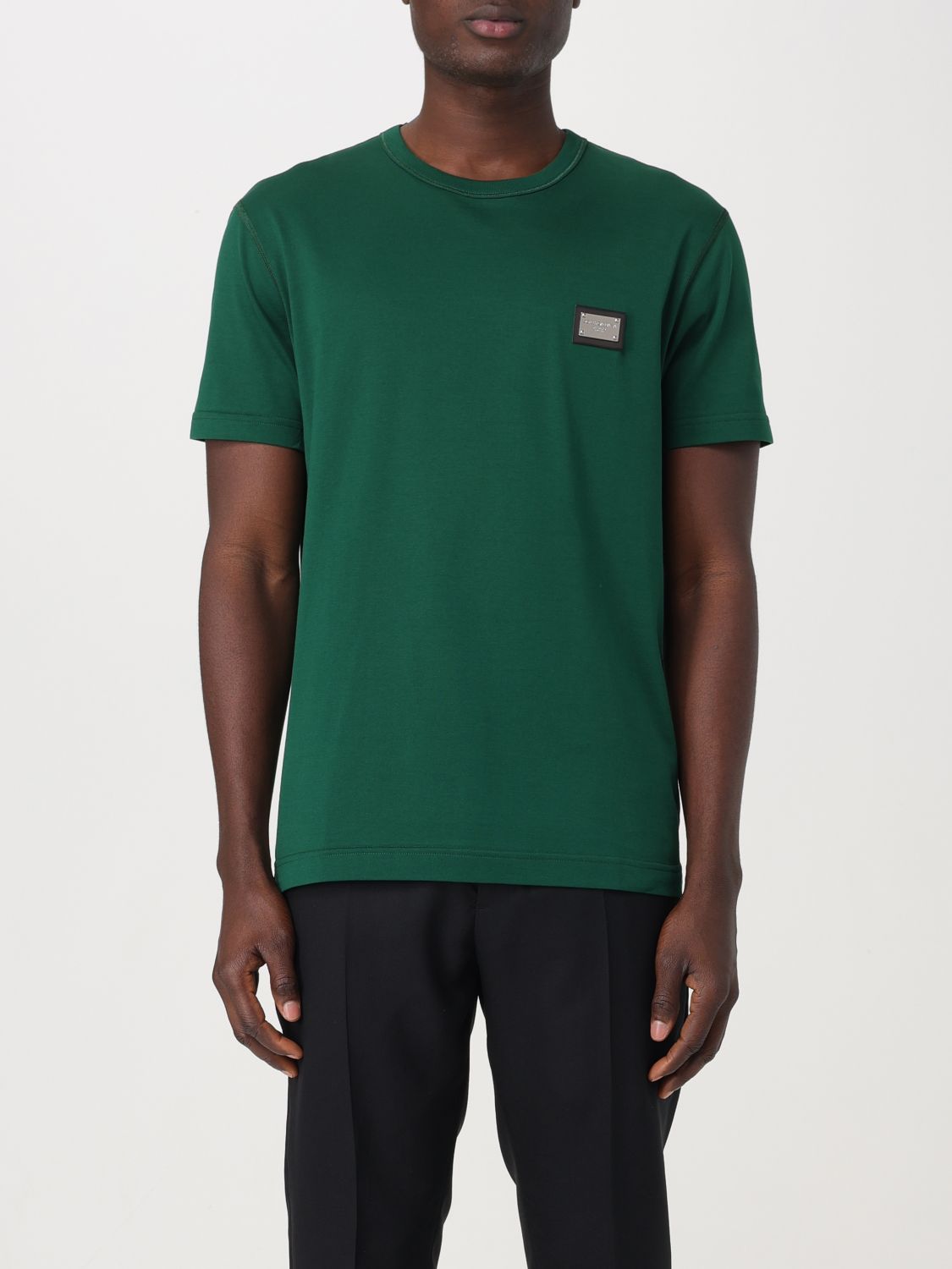 Shop Dolce & Gabbana T-shirt  Men Color Moss Green