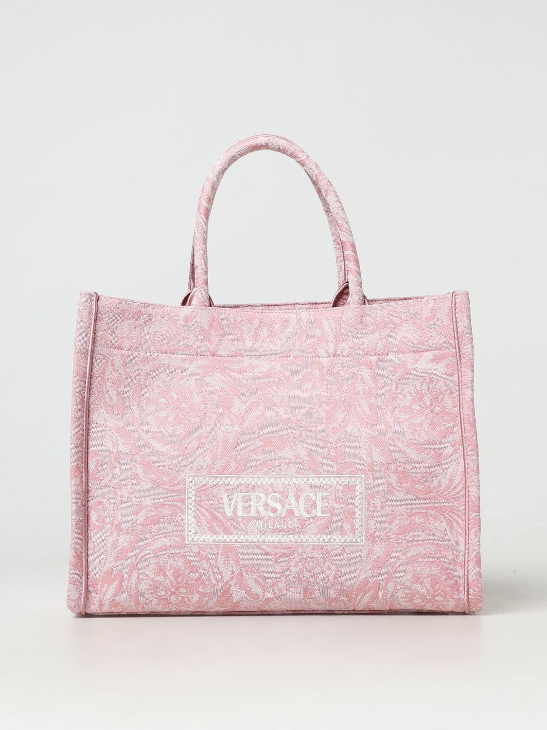 Shop Versace Tote Bags  Woman Color Pink