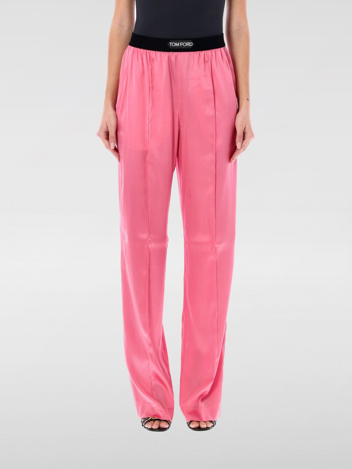 パンツ TOM FORD Logo nylon pants Fuchsia Tom Ford Jacquard-trimmed Stretch-silk Satin Wide-leg Pants