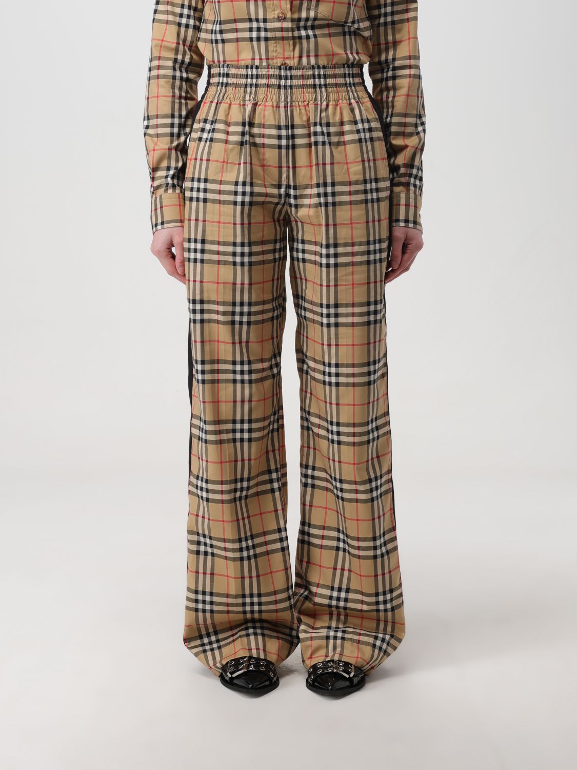Shop Burberry Pants  Woman Color Beige