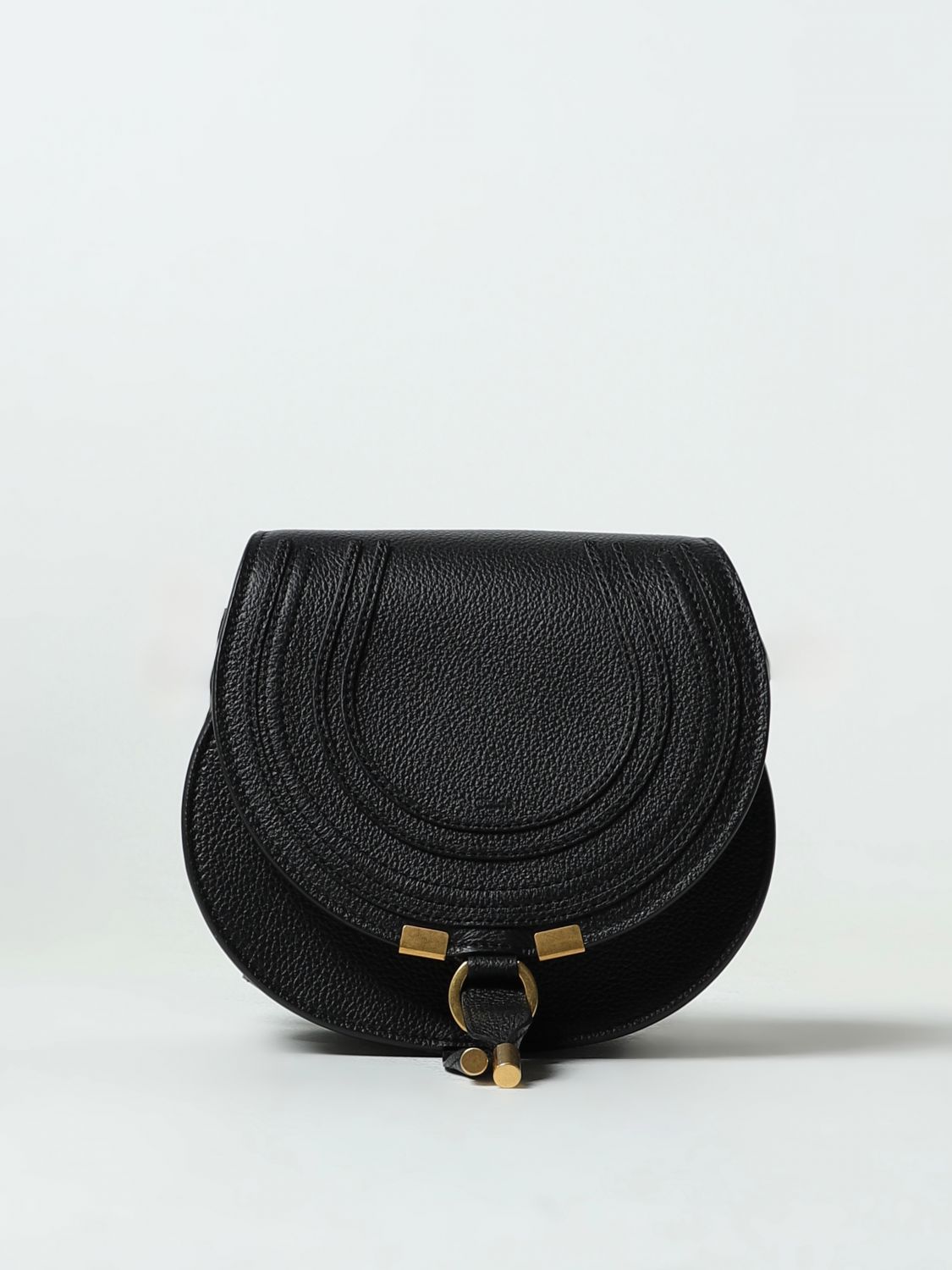 Chloé - Mini Annie Black Glossy Leather Shoulder Bag