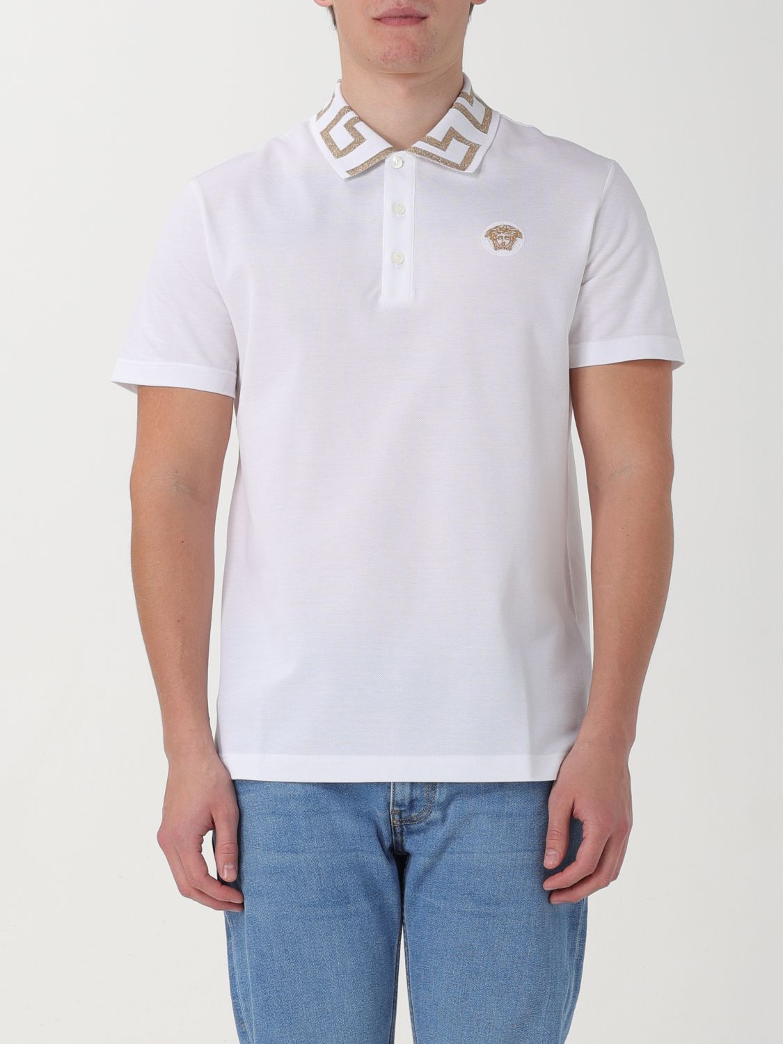 Shop Versace Polo Shirt  Men Color White