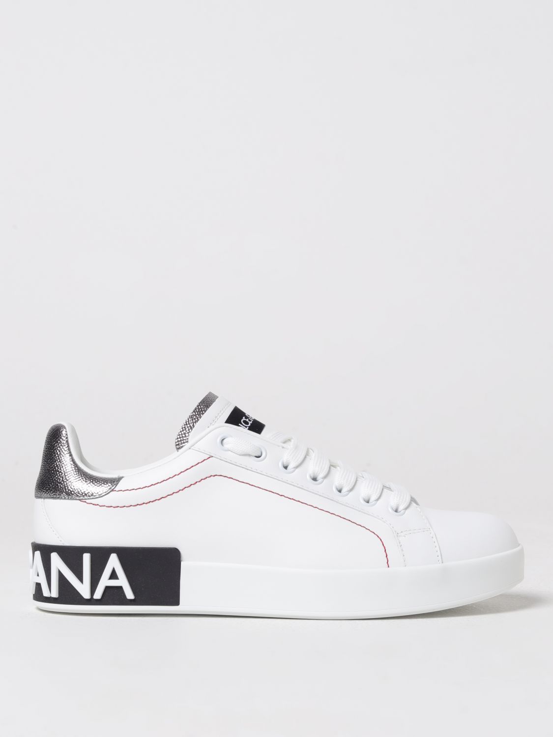 Shop Dolce & Gabbana Portofino Sneakers In Leather In White