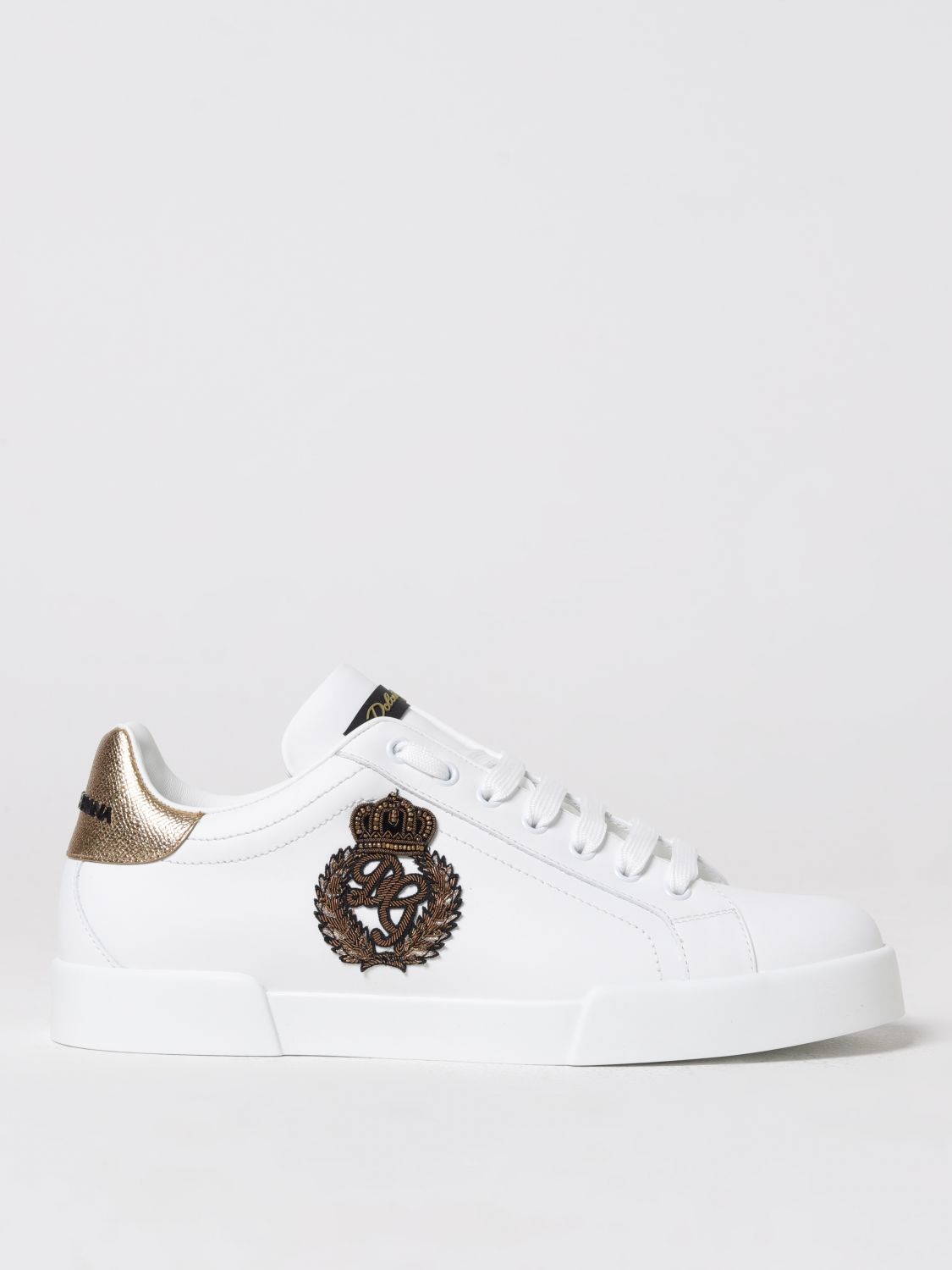 Dolce & Gabbana Portofino Sneakers In Leather In White