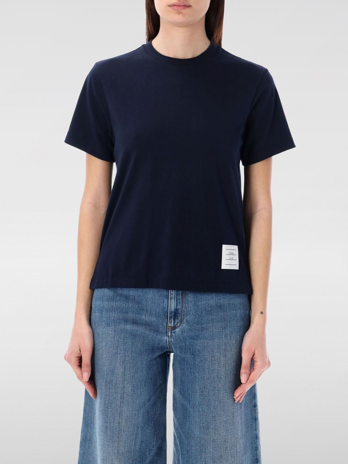 Shop Thom Browne T-shirt  Woman Color Blue