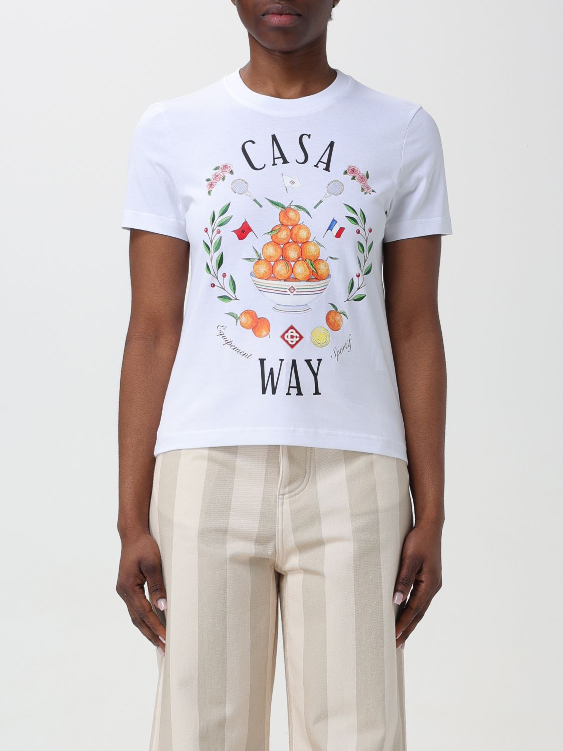 Shop Casablanca T-shirt  Woman Color White