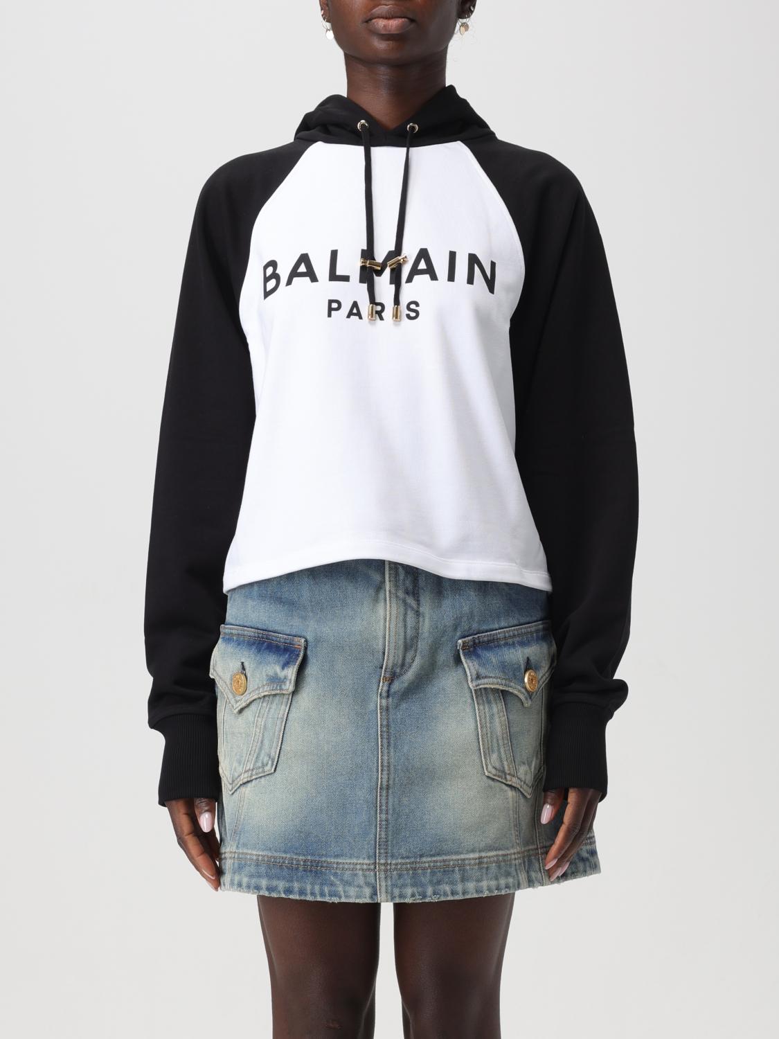 Shop Balmain Sweatshirt  Woman Color White