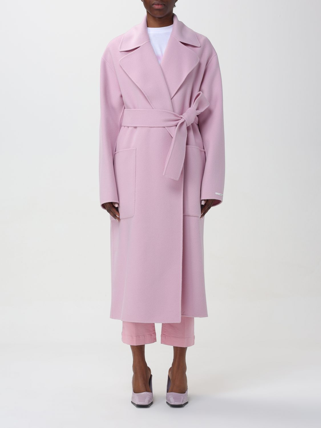 Shop Sportmax Coat  Woman Color Pink