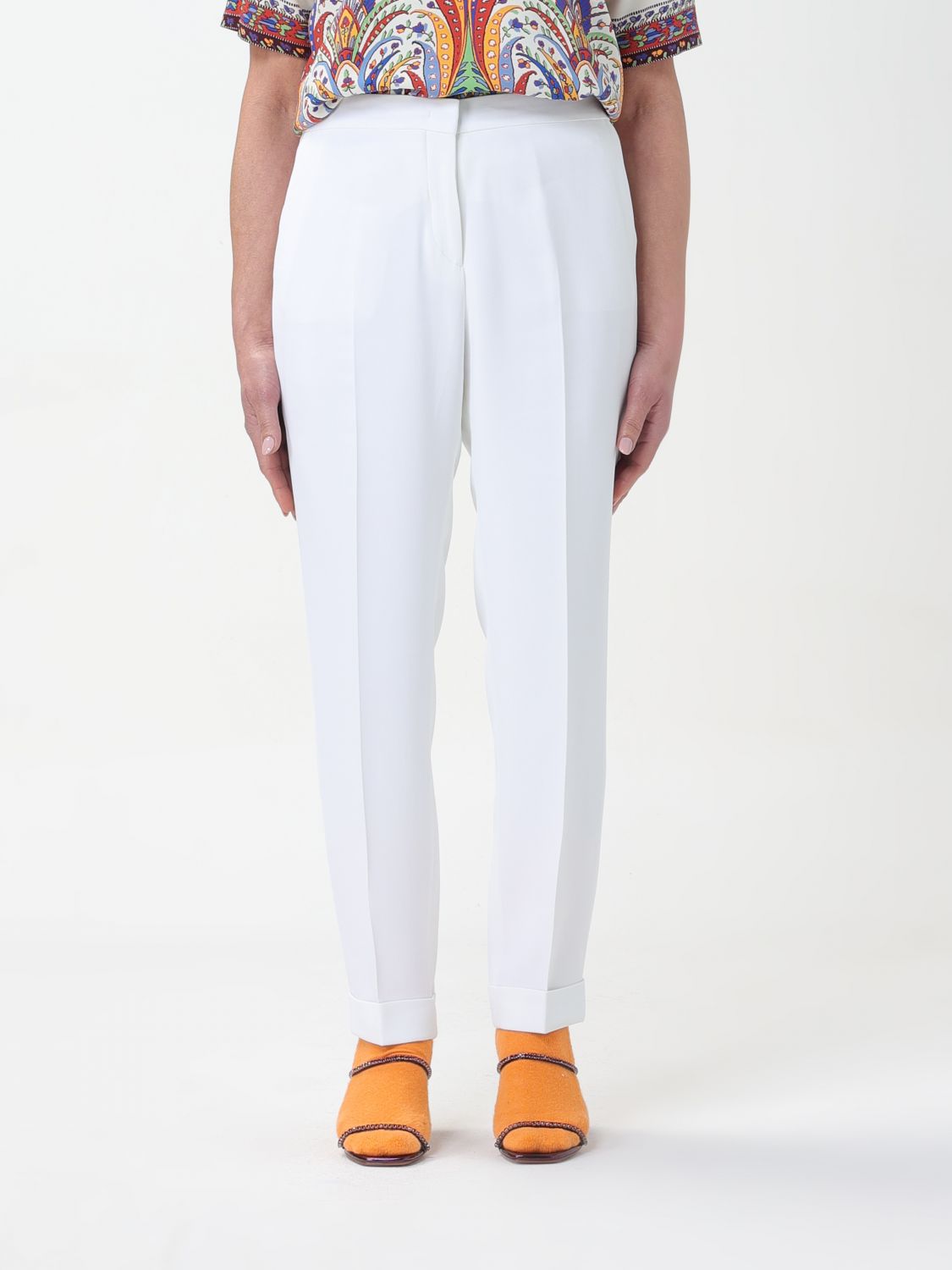 Shop Etro Pants  Woman Color White