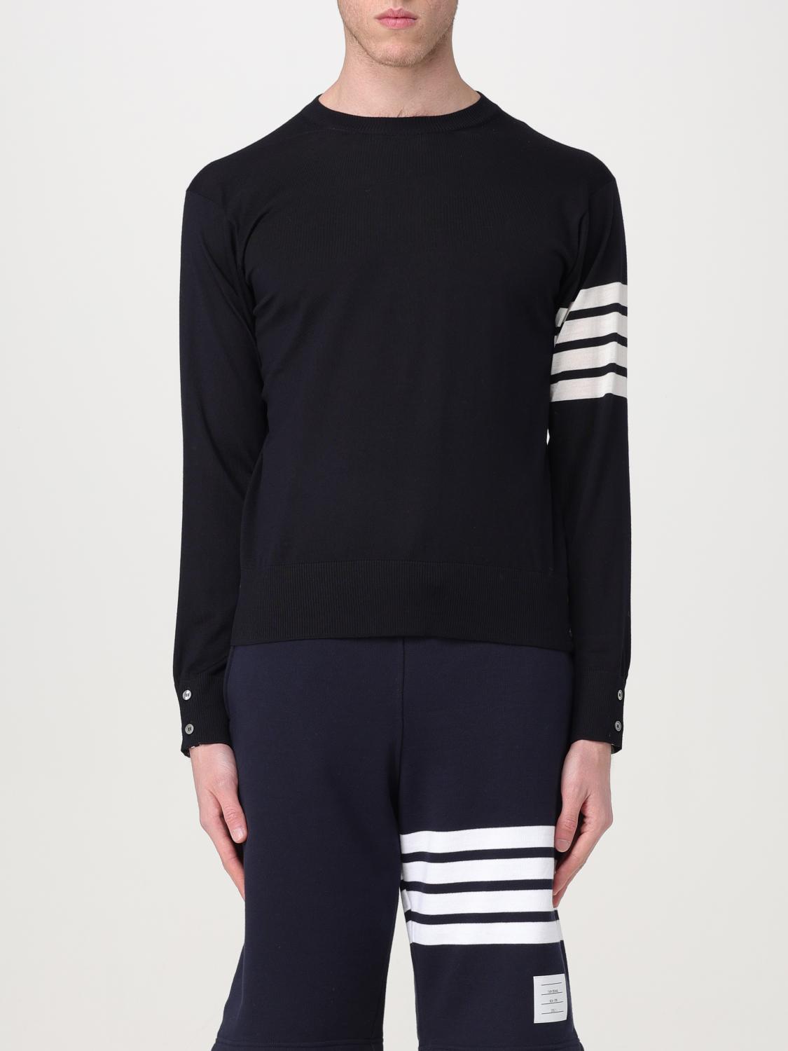 Thom Browne Merino Wool Crew-neck Sweater In Blue
