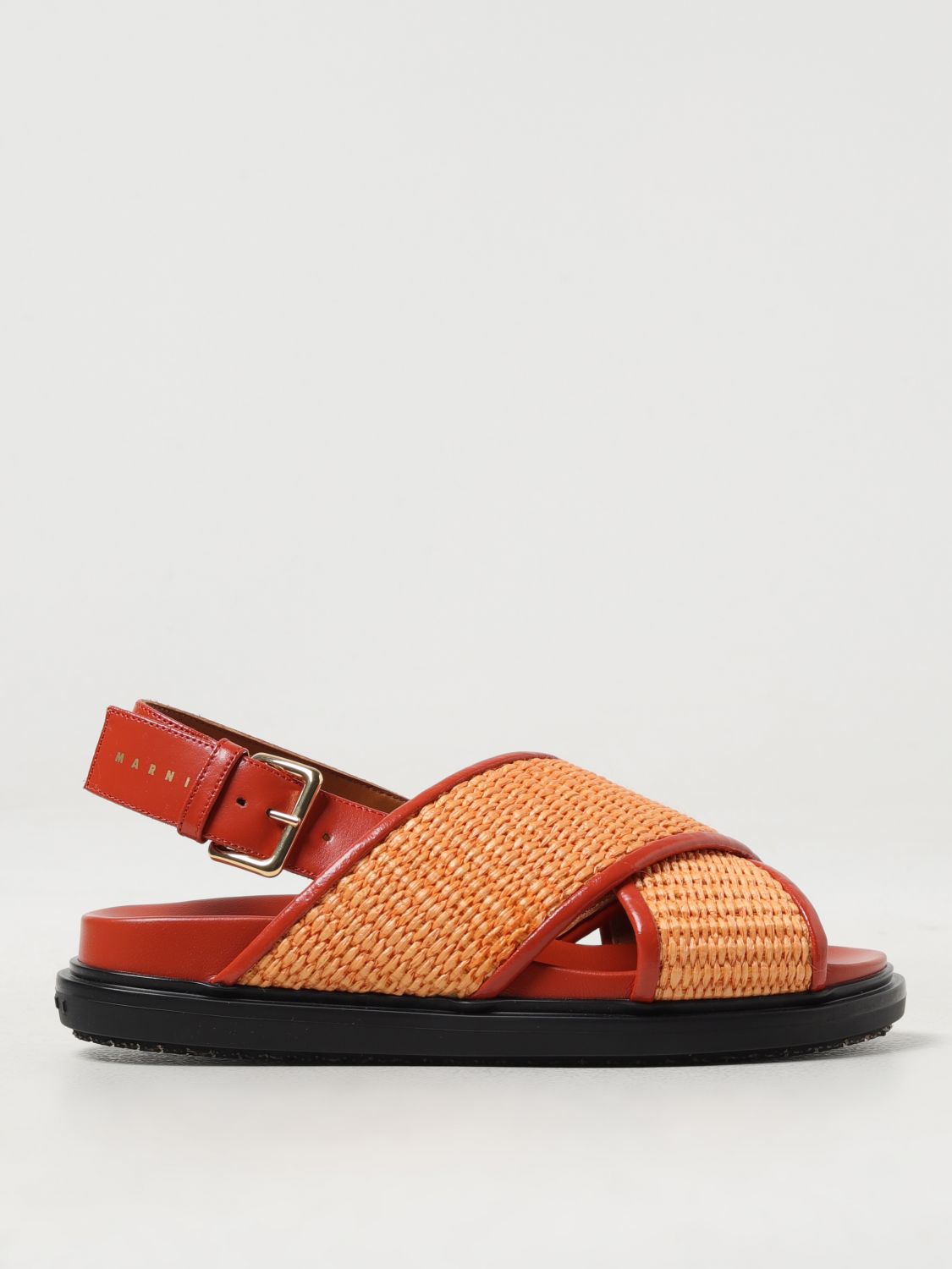 Shop Marni Flat Sandals  Woman Color Orange
