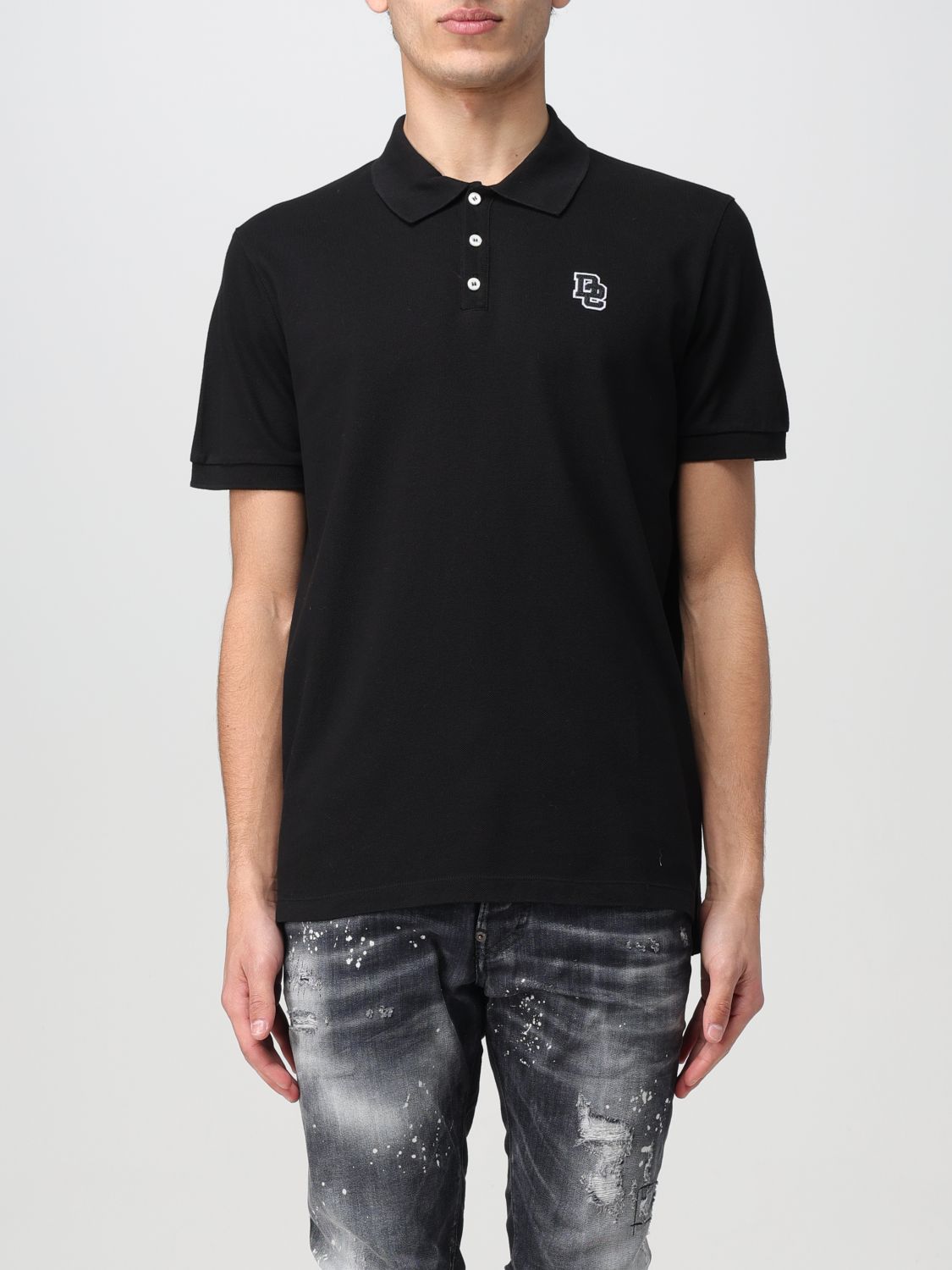 Shop Dsquared2 Polo Shirt  Men Color Black