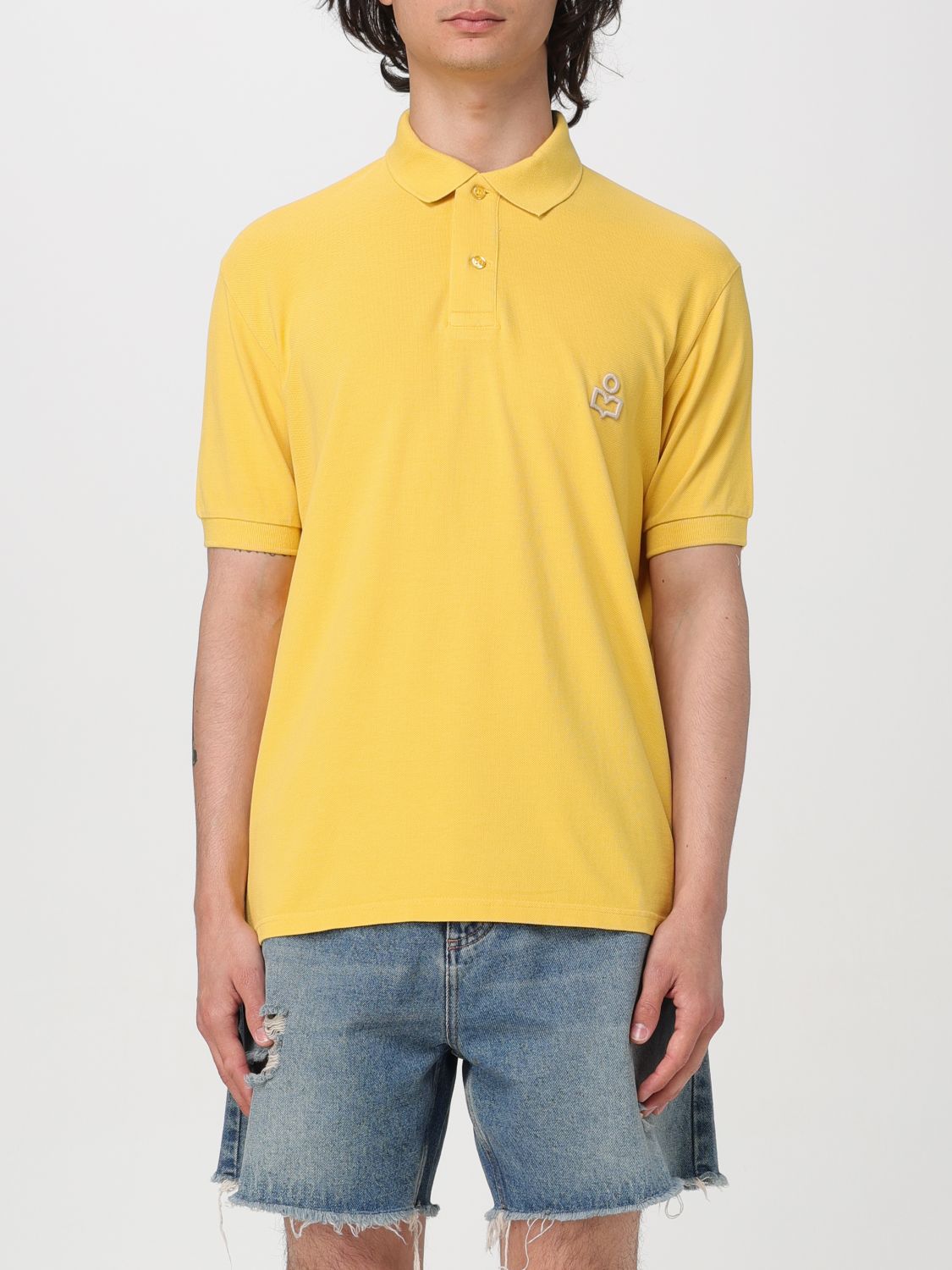 Shop Isabel Marant Polo Shirt  Men Color Yellow