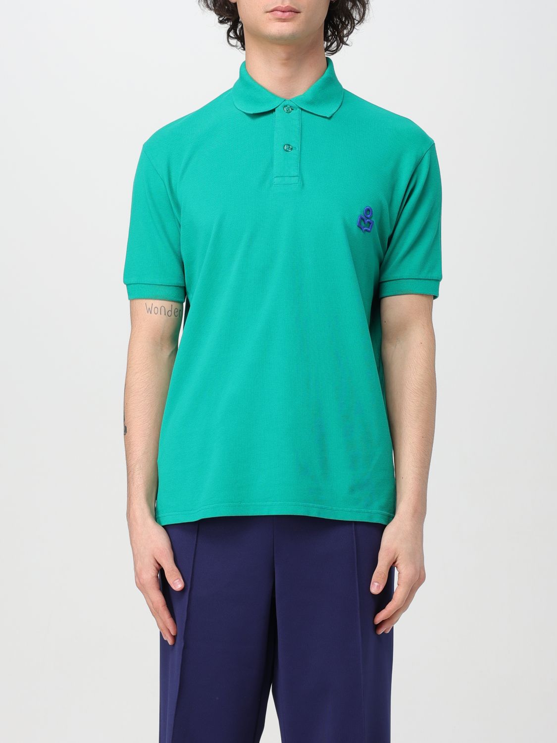 Shop Isabel Marant Polo Shirt  Men Color Green