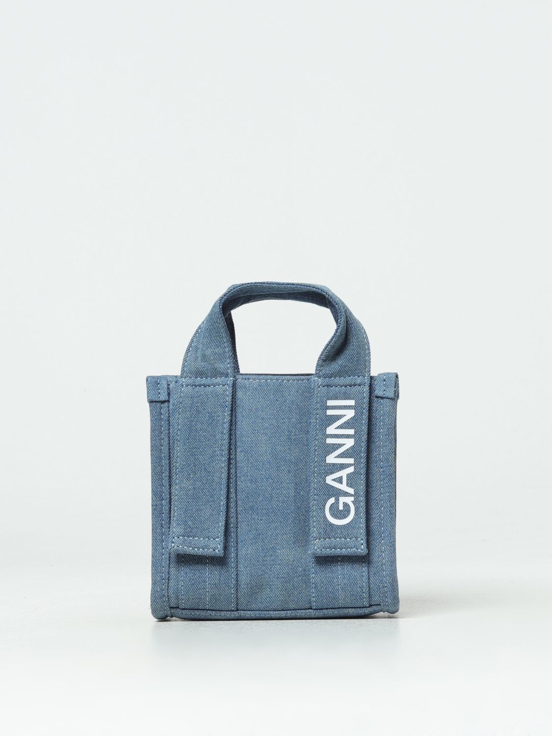 Shop Ganni Mini Bag  Woman Color Denim