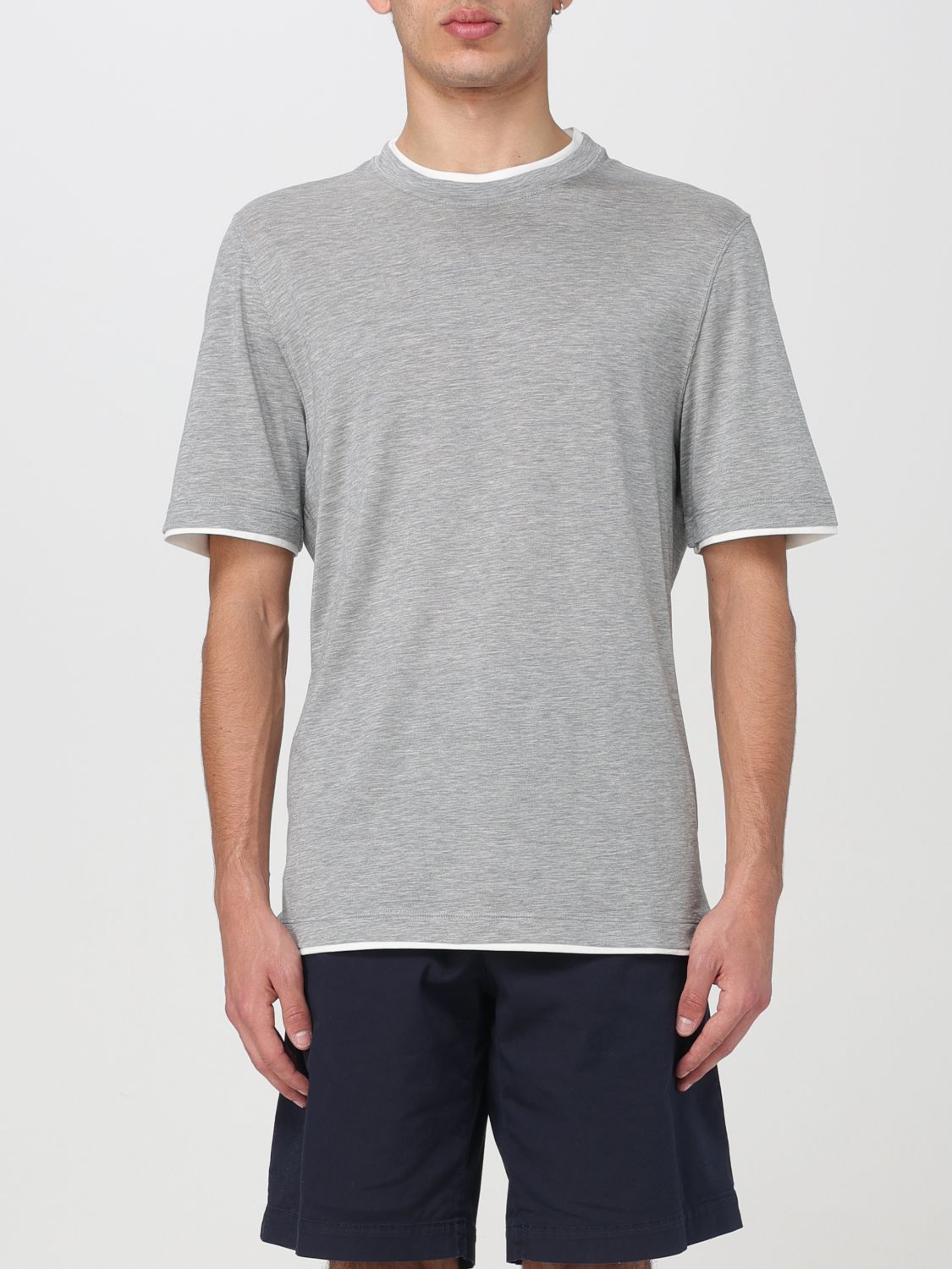 Shop Brunello Cucinelli T-shirt  Men Color Grey