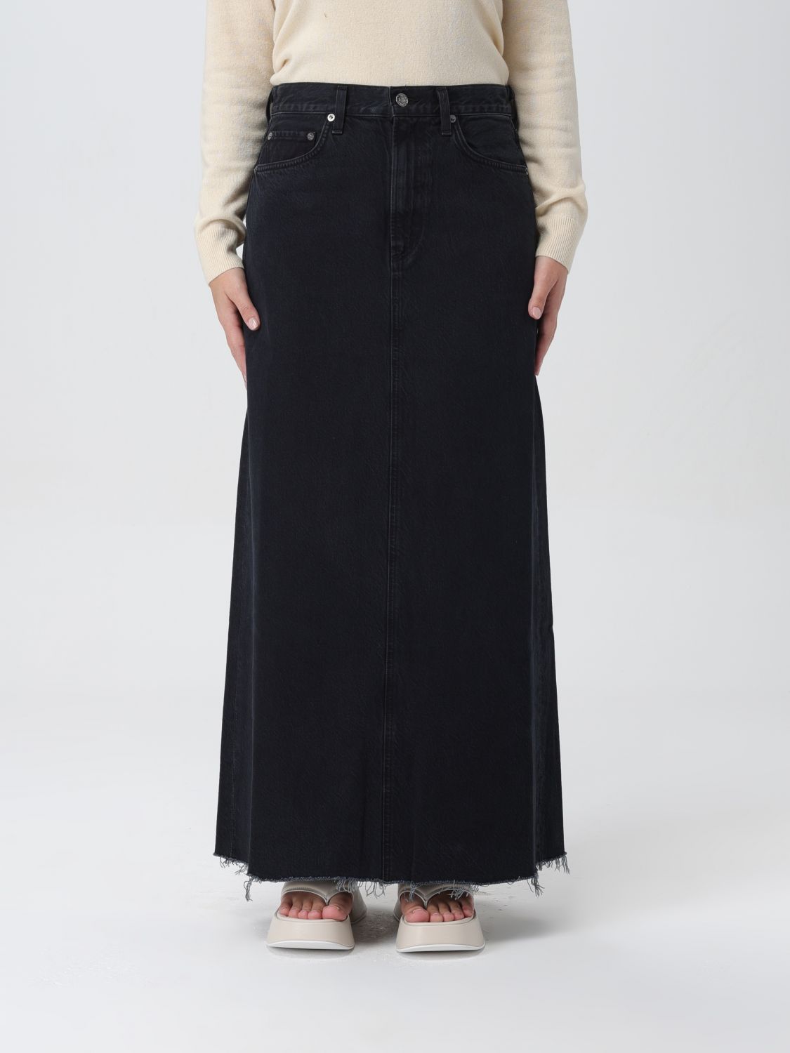 Shop Agolde Skirt  Woman Color Black