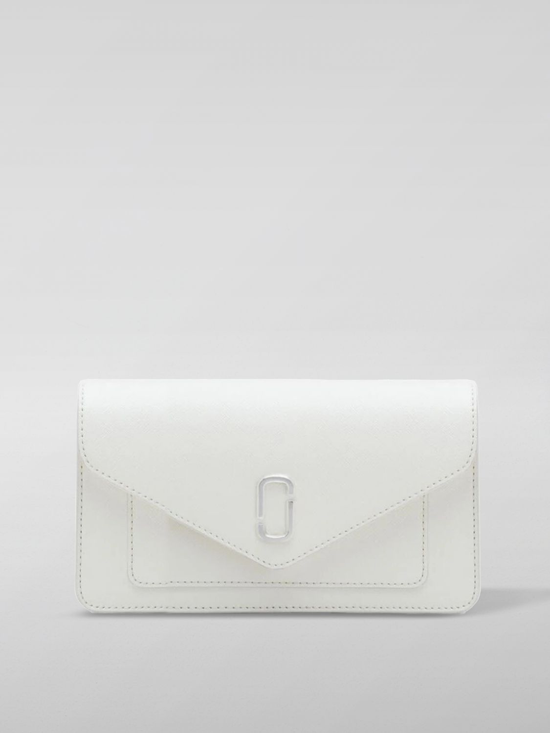 Shop Marc Jacobs The Double J Wallet Bag In Saffiano Leather In White