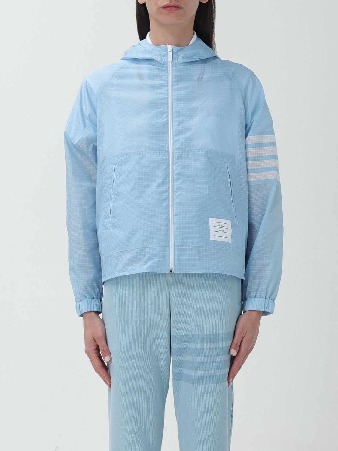 Shop Thom Browne Jacket  Woman Color Blue