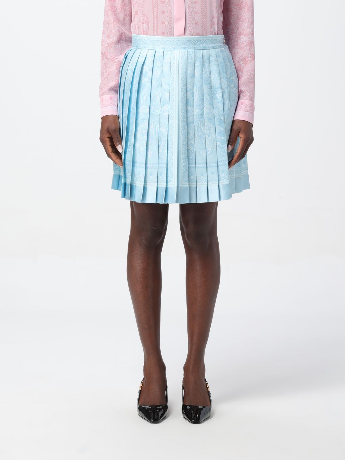 Shop Versace Skirt  Woman Color Blue