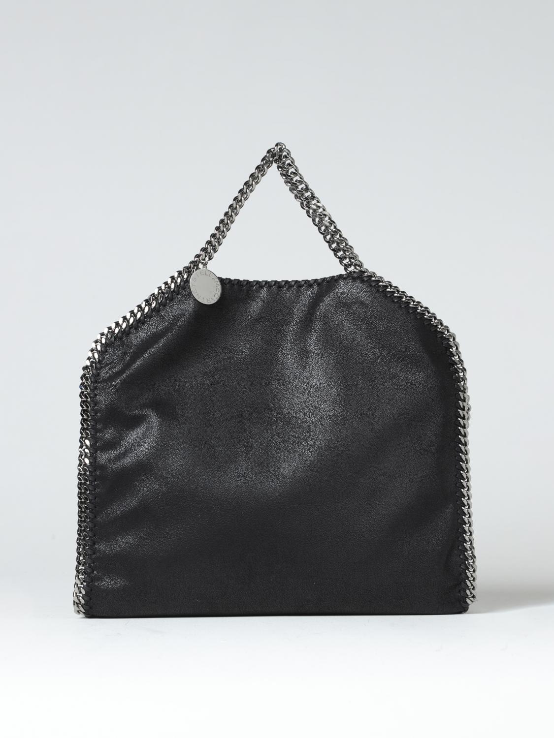 Stella Mccartney The Falabella Medium Faux Brushed-leather Shoulder Bag In Black