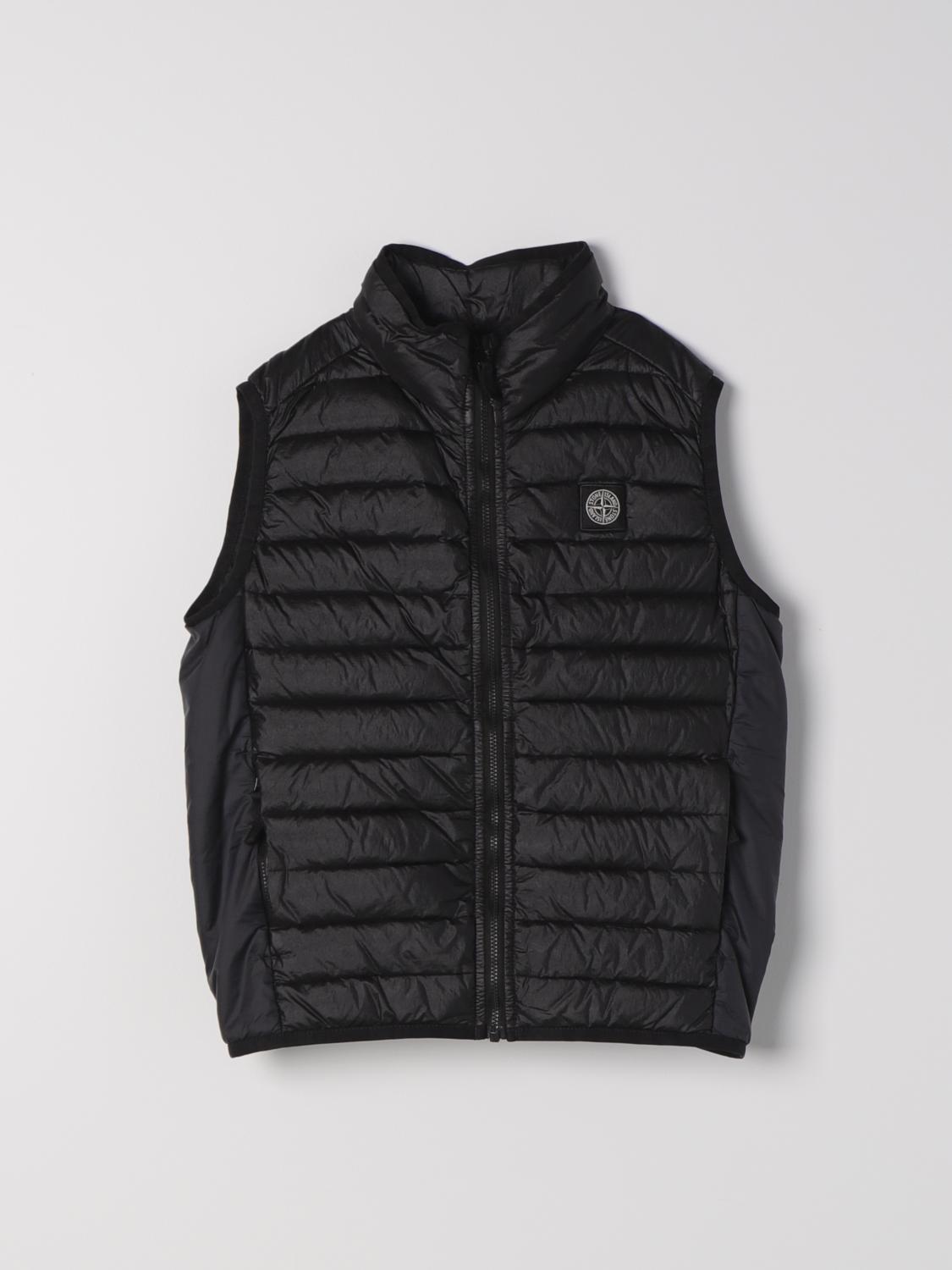 Shop Stone Island Junior Waistcoat  Kids Color Black